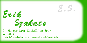 erik szakats business card